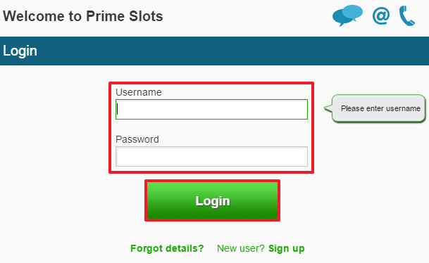 Prime Slots login 3