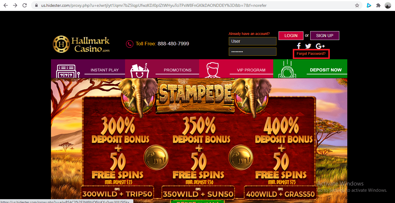 Hallmark Casino Homepage 2