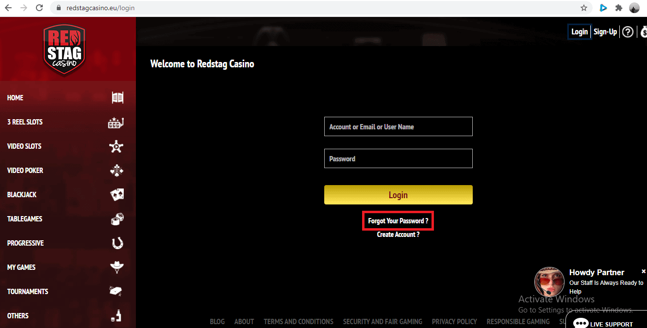 Red Stag Casino Login Page 2