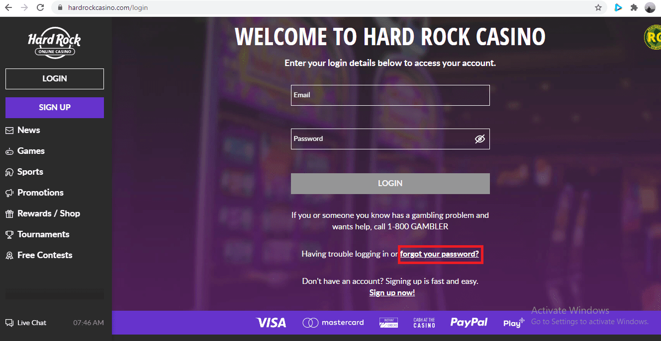 Hard Rock Casino Login Page 2